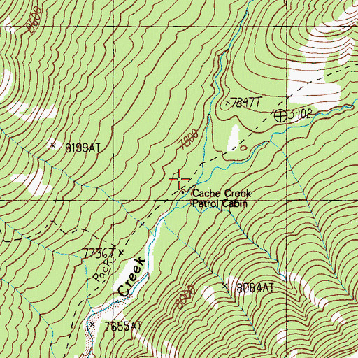 Topographic Map of Cache Creek Patrol Cabin, WY