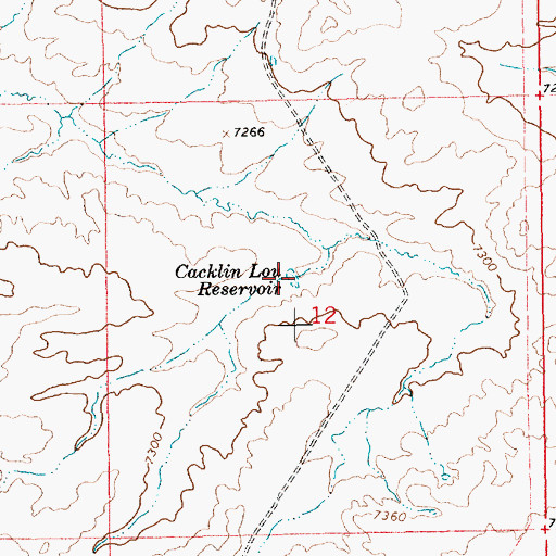 Topographic Map of Cacklin Lou Reservoir, WY