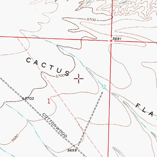 Topographic Map of Cactus Flat, WY