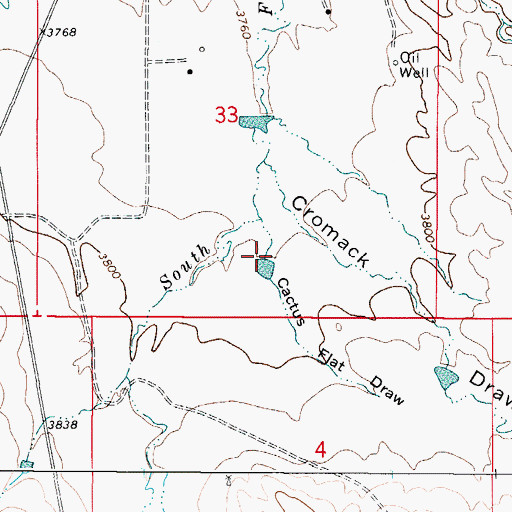 Topographic Map of Cactus Flat Draw, WY