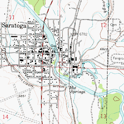 Topographic Map of Cadwell Slough, WY
