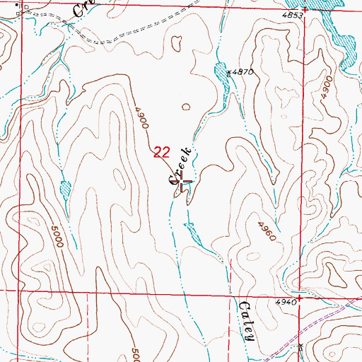 Topographic Map of Caley Creek, WY