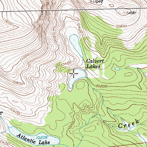 Topographic Map of Calvert Lakes, WY