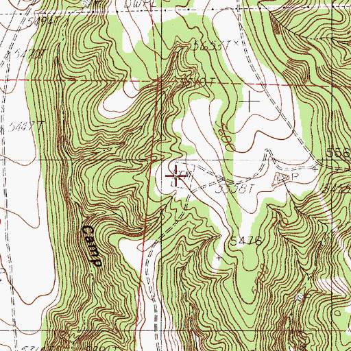 Topographic Map of Cambria Cemetery, WY