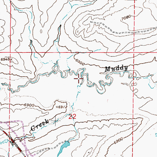 Topographic Map of Cameron Creek, WY