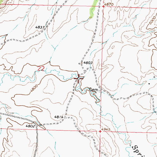 Topographic Map of Cameron Creek, WY