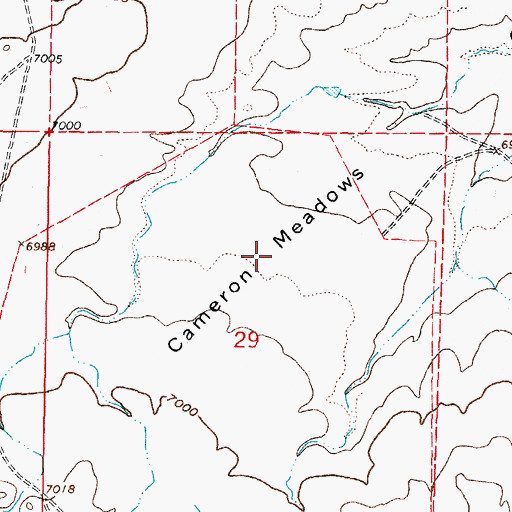 Topographic Map of Cameron Meadows, WY