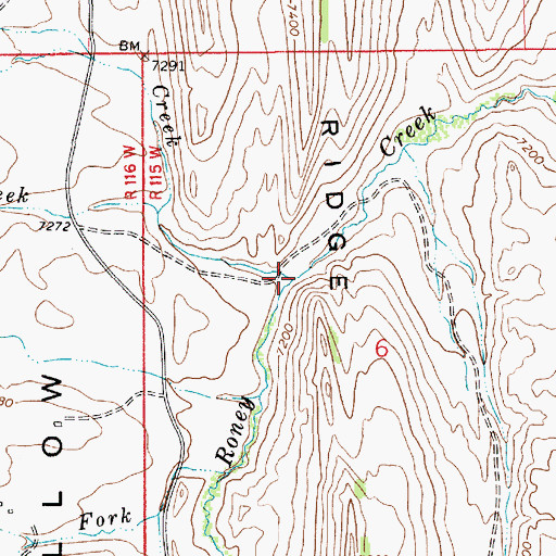 Topographic Map of Camp Creek, WY