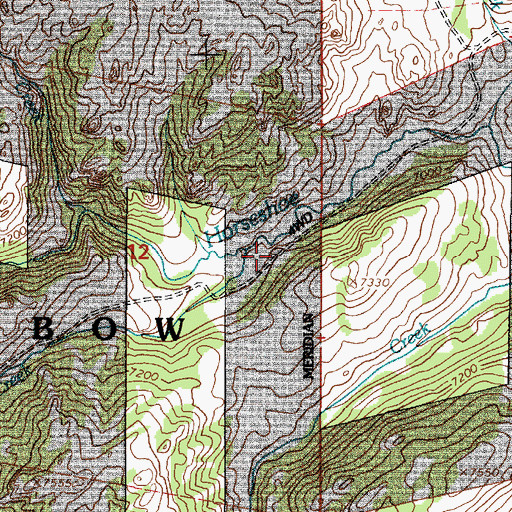 Topographic Map of Camp Creek, WY