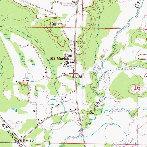 Topographic Map of Demount Cemetery, AL
