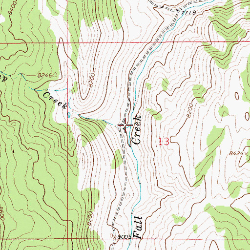 Topographic Map of Camp Creek, WY