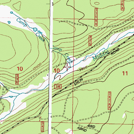 Topographic Map of Camp Creek, WY