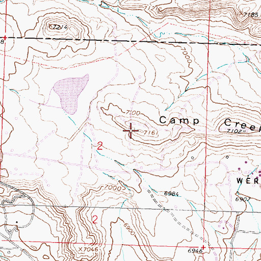 Topographic Map of Camp Creek Hill, WY