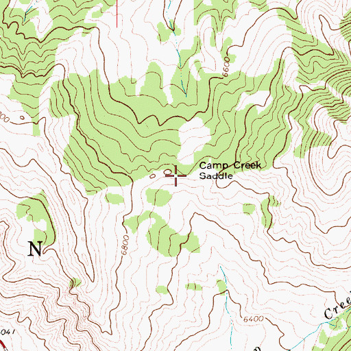Topographic Map of Camp Creek Saddle, WY