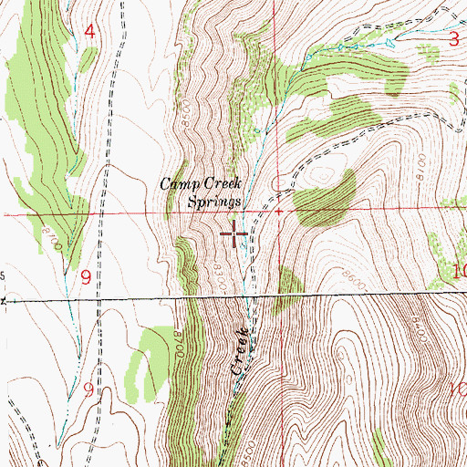 Topographic Map of Camp Creek Springs, WY