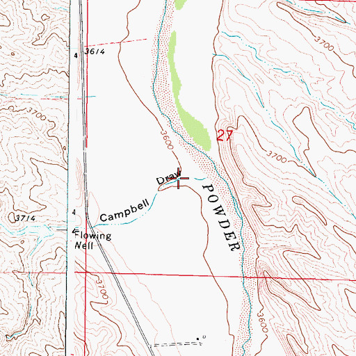 Topographic Map of Campbell Draw, WY