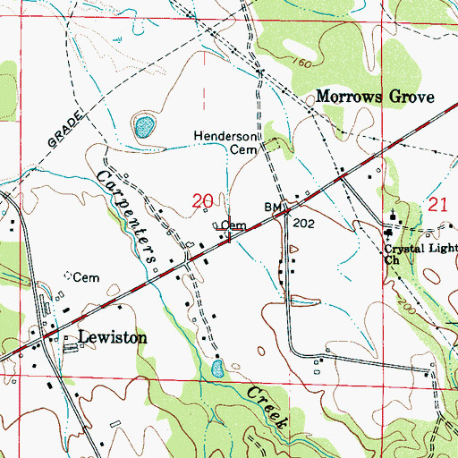 Topographic Map of Ellis Cemetery, AL