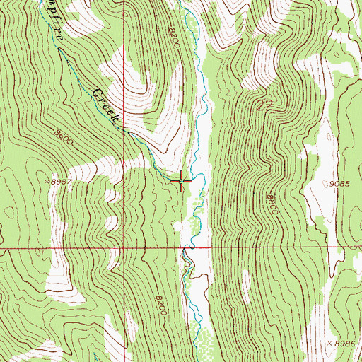 Topographic Map of Campfire Creek, WY