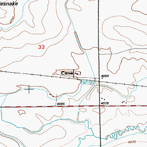 Topographic Map of Canal, WY