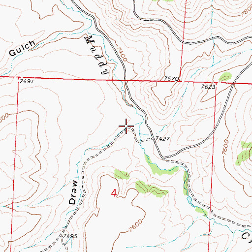 Topographic Map of Canary Grove Draw, WY