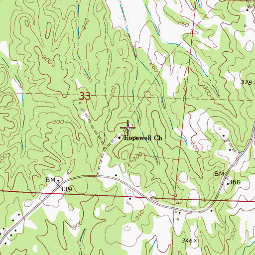 Topographic Map of Hopewell Cemetery, AL