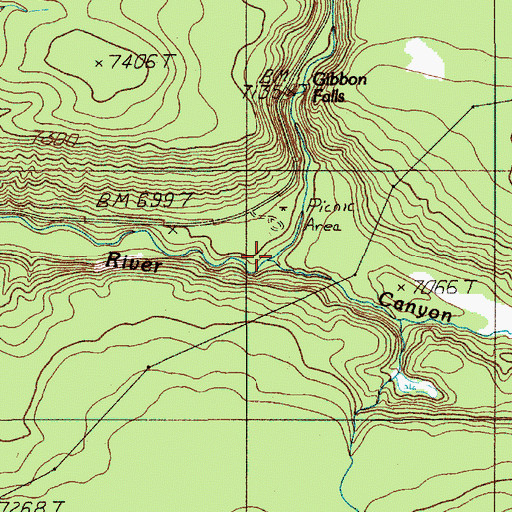 Topographic Map of Canyon Creek, WY