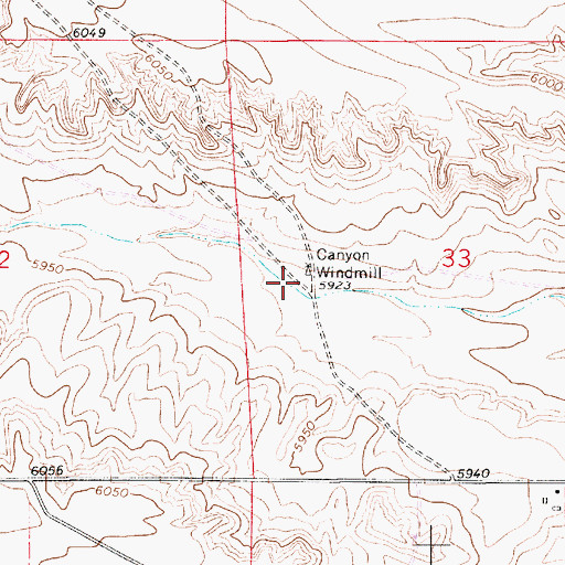 Topographic Map of Canyon Windmill, WY