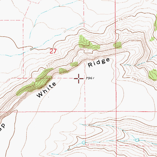 Topographic Map of Cap White Ridge, WY