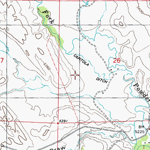 Topographic Map of Capitola Ditch, WY