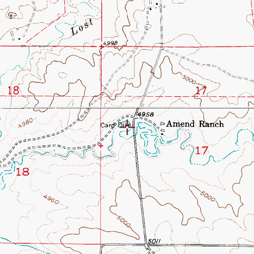 Topographic Map of Card Dike, WY