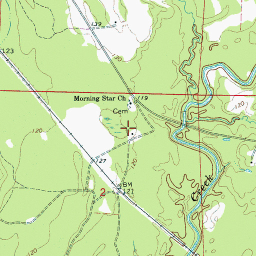 Topographic Map of Morning Star Cemetery, AL