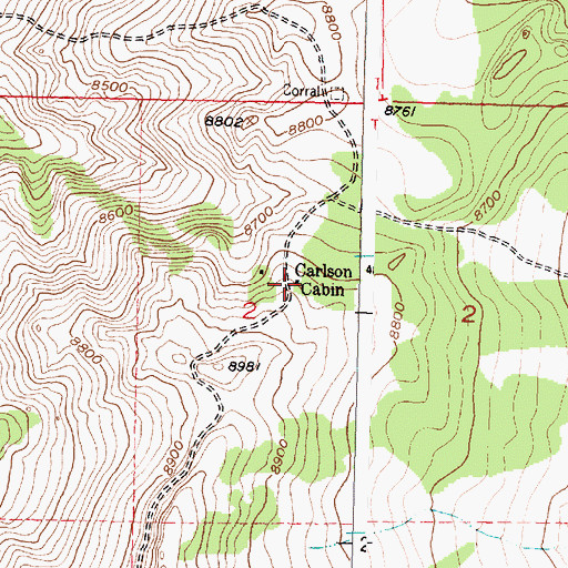 Topographic Map of Carlson Cabin, WY