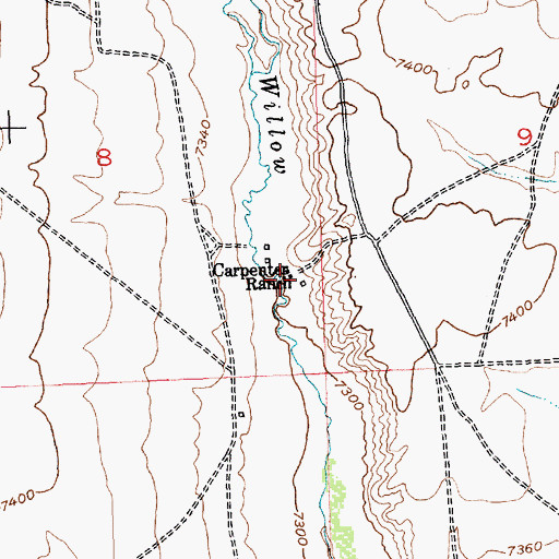 Topographic Map of Carpenter Ranch, WY