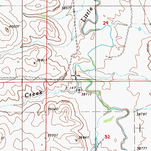 Topographic Map of Carr Creek, WY