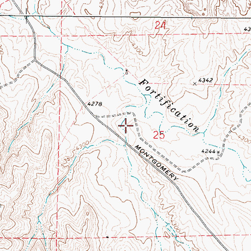 Topographic Map of Carr Draw, WY