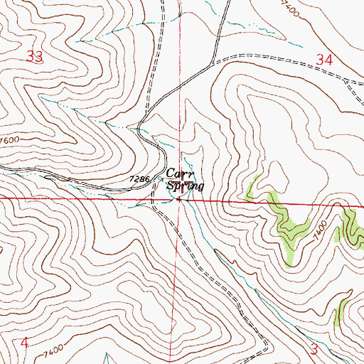 Topographic Map of Carr Spring, WY