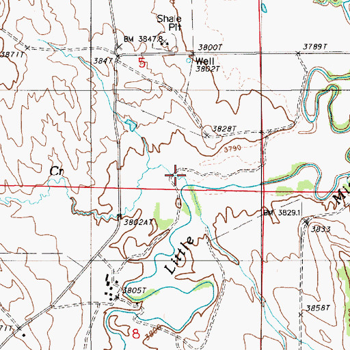 Topographic Map of Carrie Nation Creek, WY