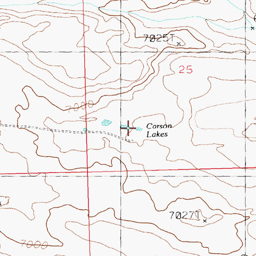 Topographic Map of Carson Lakes, WY