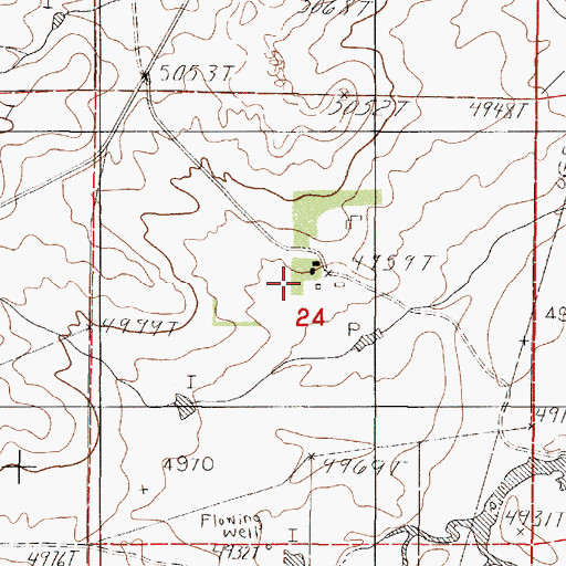 Topographic Map of Carson Ranch, WY