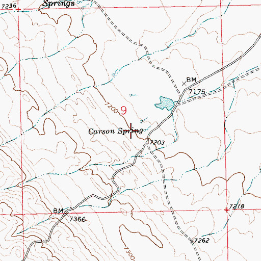 Topographic Map of Carson Spring, WY