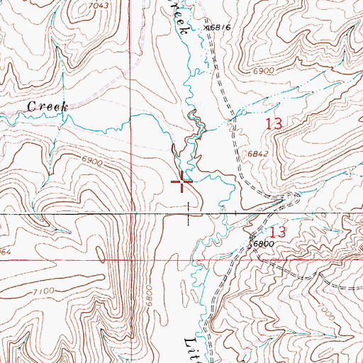 Topographic Map of Carter Creek, WY