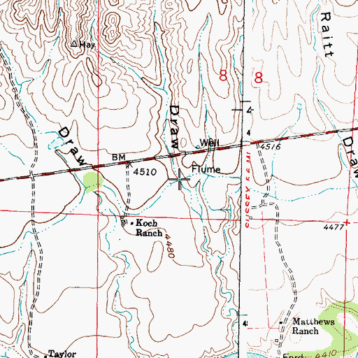Topographic Map of Carter Draw, WY