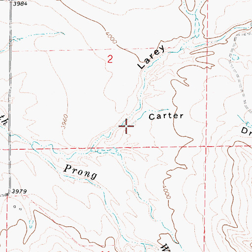 Topographic Map of Carter Draw, WY