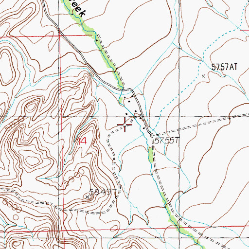 Topographic Map of Carter Ranch, WY