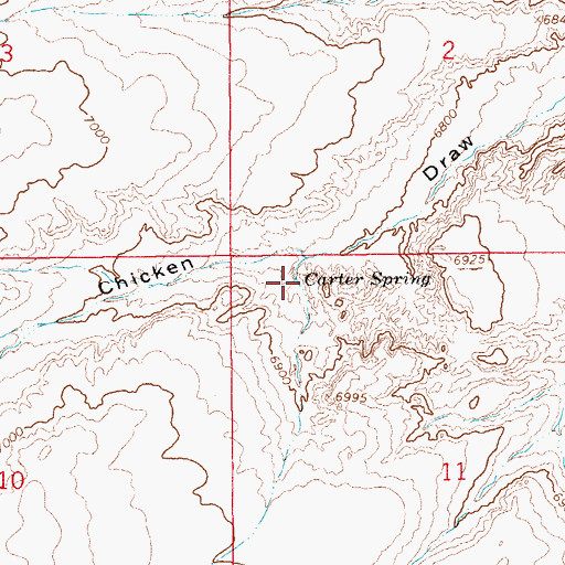 Topographic Map of Carter Spring, WY
