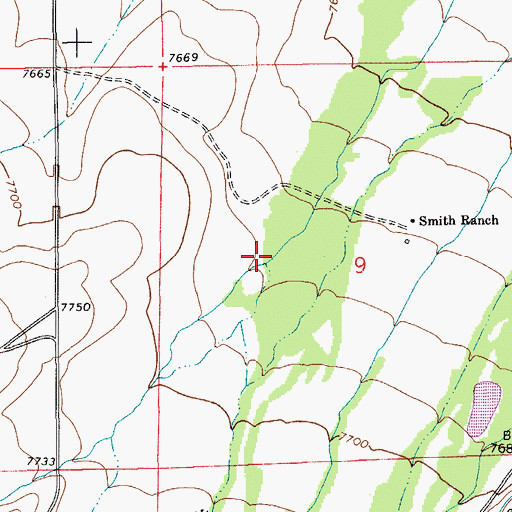 Topographic Map of Carter Spring Creek, WY