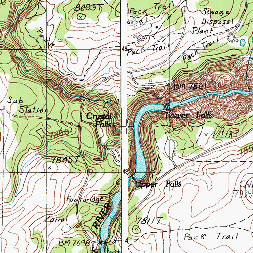 Topographic Map of Cascade Creek, WY
