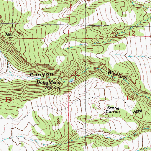 Topographic Map of Cash Canyon, WY