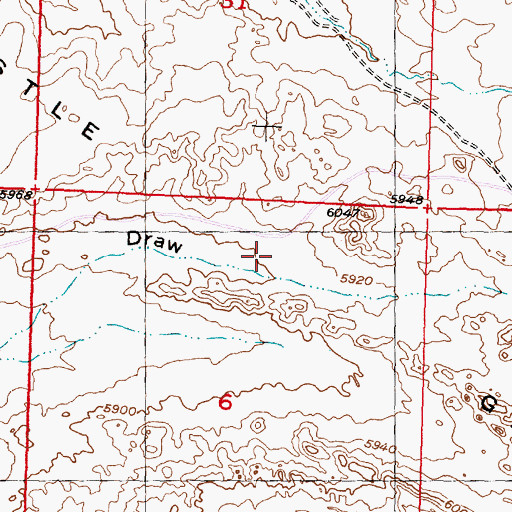 Topographic Map of Castle Gardens, WY