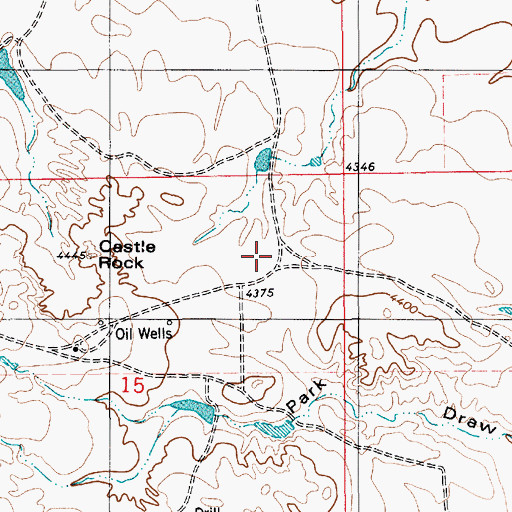 Topographic Map of Castle Rock, WY